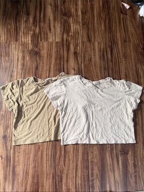 NATURAL LIFE Kids Short-Sleeve Tees in Beige & Cream Set